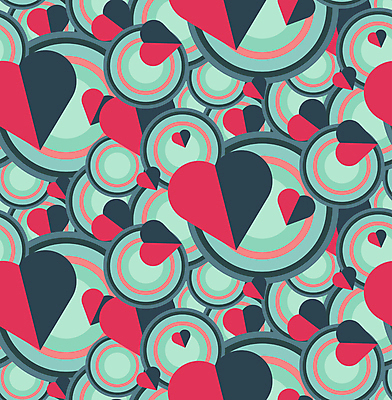 JPG 해외이미지 모양 패턴 일러스트 추상 사랑 사람없음 하트 원형 남색 하트백그라운드 민트색 진분홍색 해외일러스트 도형 감정 분홍색 컬러 백그라운드 무늬 파일형식 이미지허브