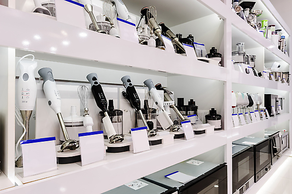 포토 JPG 해외이미지 주방용품 실내 사람없음 상점 전시 가전제품 오븐 진열장 핸드믹서 해외포토 생활용품 내부 믹서 파일형식 이미지허브