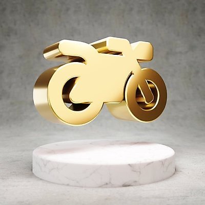 JPG 해외이미지 일러스트 사람없음 3D 디지털 금색 오토바이 황금 심볼 광택 해외일러스트 컬러 바이크 디지털합성 파일형식 이미지허브