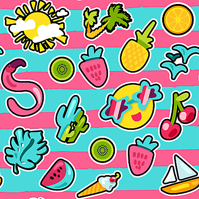 JPG 해외이미지 백그라운드 요트 일러스트 갈매기 딸기 휴가 아이스크림 수박 선인장 사람없음 선글라스 태양 체리 플라밍고 파인애플 스타일 키치 해외일러스트 자연요소 식물 안경 컨셉 배_교통 과일 조류 디저트 열대과일 파일형식 이미지허브