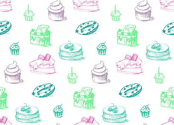 JPG 해외이미지 백그라운드 패턴 일러스트 사람없음 빵집 도넛 조각케이크 스케치 컵케이크 해외일러스트 무늬 디저트 미술 케이크 상점 파일형식 이미지허브