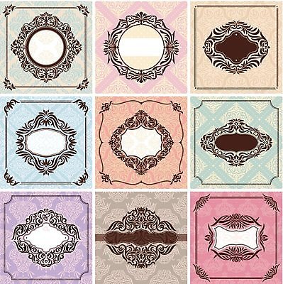 EPS 해외이미지 디자인 백그라운드 일러스트 추상 프레임 사람없음 다양 앤티크 화려 우아함 스타일 해외일러스트 다수 컨셉 무늬 파일형식 벡터 이미지허브