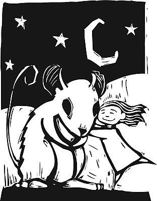 EPS 해외이미지 별 일러스트 포옹 상상 사랑 반려동물 꿈 달 야간 쥐 설치류 목판화 해외일러스트 자연요소 동물 감정 안기 파일형식 벡터 이미지허브