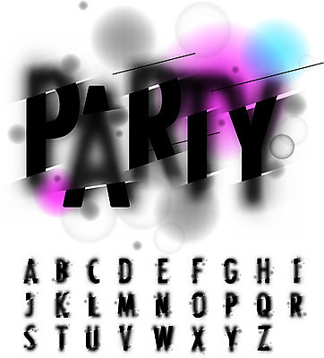 EPS 해외이미지 디자인 알파벳 영어 일러스트 대문자 타이포그라피 사람없음 세트 검은색 플랫 번짐 블러 블러효과 조합형타이포 해외일러스트 문자 컬러 파일형식 벡터 효과 이미지허브