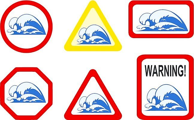 EPS 해외이미지 디자인 파도 일러스트 자연 경고 빨간색 물 노란색 흰색 액체 위험 홍수 사인 고립 재앙 해외일러스트 자연요소 바다 컬러 컨셉 자연재해 생태계 파일형식 벡터 이미지허브