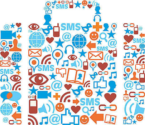 EPS 해외이미지 실루엣 인터넷 가방 일러스트 통신 사람모양 사람없음 파란색 메시지 이메일 소셜네트워크 소셜미디어 해외일러스트 모양 잡화 컬러 촬영기법 파일형식 벡터 이미지허브