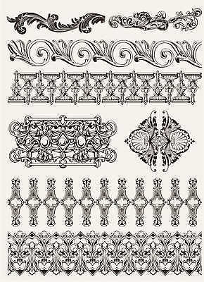 EPS 해외이미지 디자인 선 일러스트 사람없음 세트 빈티지 우아함 고딕 바로크 빅토리아 해외일러스트 컨셉 파일형식 벡터 이미지허브