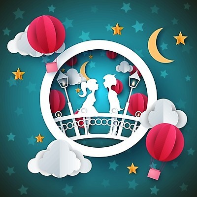 EPS 해외이미지 커플 여자 남자 실루엣 가로등 일러스트 사람모양 사람없음 파란색 달 열기구 페이퍼아트 해외일러스트 자연요소 모양 공공시설 컬러 관계 항공교통 촬영기법 사람 파일형식 벡터 이미지허브