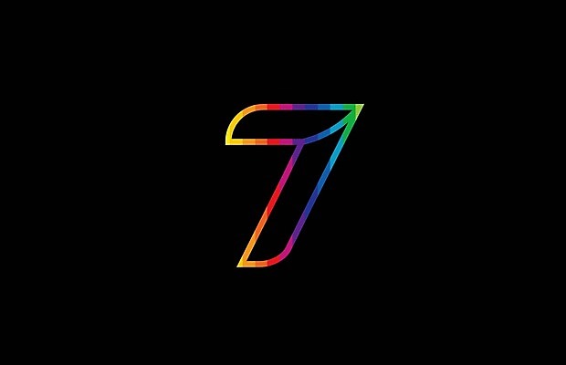 EPS 해외이미지 백그라운드 라인일러스트 일러스트 사람없음 컬러풀 심볼 그라데이션 무지개색 7 해외일러스트 컬러 숫자 파일형식 벡터 이미지허브