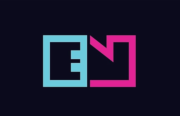 EPS 해외이미지 모양 템플릿 디자인 알파벳 분홍색 백그라운드 일러스트 회사 비즈니스 파란색 컬러풀 E 편지 심볼 신분 엘리먼트 활자 해외일러스트 영어 컬러 활자판 파일형식 벡터 이미지허브