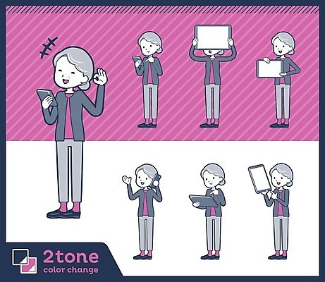 EPS 해외이미지 전신 할머니 분홍색 포즈 일러스트 아이디어 서기 들기 여러명 성인 스마트폰 세트 태블릿 알약 보라색 발표 전화기 부름 통화 보여주기 성인여자만 해외일러스트 여자 노년 컬러 다수 컨셉 모션 사람 전자제품 핸드폰 스마트기기 약 여자만 성인만 파일형식 벡터 이미지허브