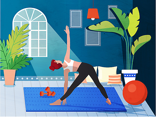 전신 라이프스타일 여자 화분 액자 쿠션 거실 일러스트 요가 창문 집안 조명 한명 성인 취미 햇빛 아령 요가자세 매트 짐볼 즐거움 성인여자한명만 홈요가 국내일러스트 AI파일 1 웰빙 감정 포즈 실내 사람 생활 태양 여자한명만 성인여자만 파일형식 벡터 홈트레이닝