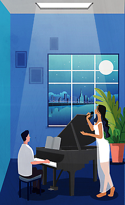 전신 라이프스타일 여자 남자 화분 음악 연주 일러스트 노래 창문 밤하늘 조명 실내 서기 들기 앉기 빌딩 성인 취미 두명 건물 보름달 피아노 야간 마이크 즐거움 성인만 국내일러스트 AI파일 자연요소 건축물 감정 음향기기 모션 하늘 문화예술 사람 내부 생활 달 건반악기 파일형식 벡터