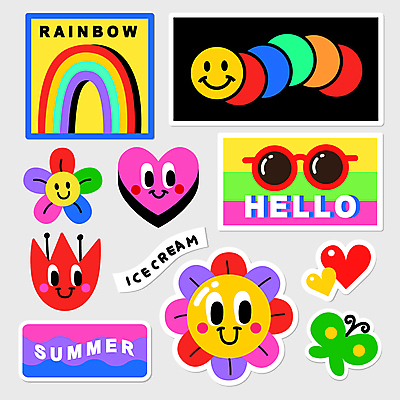 영어 꽃 나비 무지개 스티커 일러스트 아이스크림 표정 미소 사람없음 여름 컬러풀 선글라스 귀여움 튤립 하트 애벌레 HELLO 키치 국내일러스트 AI파일 자연요소 모양 식물 문자 계절 안경 컬러 곤충 컨셉 디저트 인사 벌레 파일형식 벡터