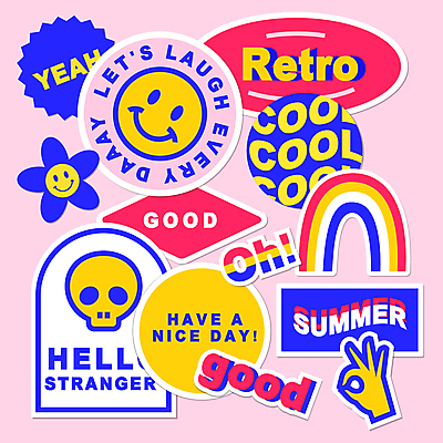 영어 분홍색 무지개 스티커 일러스트 표정 미소 사람없음 여름 컬러풀 귀여움 인사 OK 복고 손모양 굿 GOOD 감탄사 쏘쿨 좋은날 해골모형 키치 이모지 국내일러스트 AI파일 자연요소 모양 문자 계절 컬러 컨셉 손짓 모형 예절 파일형식 벡터 손_신체부위