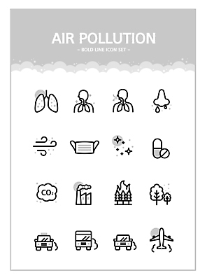 나무 아이콘 공장 자동차 버스 비행기 마스크 사람없음 알약 깨끗함 회색 오염 허파 라인아이콘 코 택시 먼지 매연 대기오염 산불 알레르기 비염 이산화탄소 축농증 콧물 황사 미세먼지 볼드라인 2D아이콘 AI파일 식물 육상교통 컬러 컨셉 공업 항공교통 승용차 대중교통 신체부위 약 환경오염 호흡기관 질병 화재 생리현상 파일형식 벡터