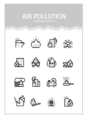 나무 아이콘 공장 자동차 불 주택 굴뚝 사람없음 건물 회색 프라이팬 오염 성냥 교통사고 사건 라인아이콘 화재 대기오염 나무밑둥 산불 엔진고장 볼드라인 2D아이콘 AI파일 자연요소 식물 건축물 육상교통 컬러 공업 주방용품 환경오염 고장 파일형식 벡터