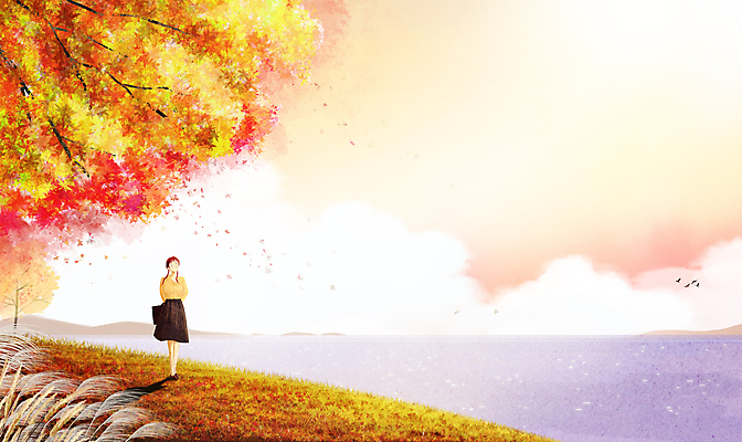 전신 PSD 나무 구름 여자 단풍 일러스트 휴식 갈대 한명 성인 강 노을 가을풍경 산책 가을 성인여자한명만 국내일러스트 자연요소 식물 1 계절 컨셉 잎 사람 풍경 여자한명만 성인여자만 파일형식 가을_계절