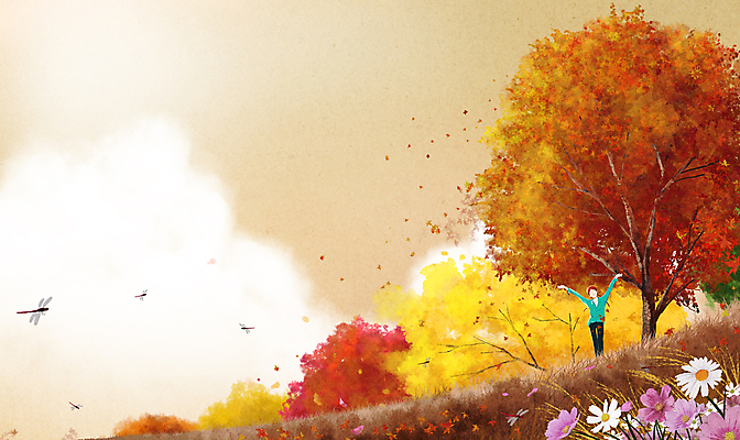 전신 PSD 나무 구름 여자 꽃 단풍 여러마리 일러스트 한명 초원 성인 가을풍경 만세 가을 잠자리 숲 은행나무 성인여자한명만 국내일러스트 자연요소 식물 1 계절 다수 곤충 잎 모션 사람 풍경 여자한명만 성인여자만 파일형식 가을_계절