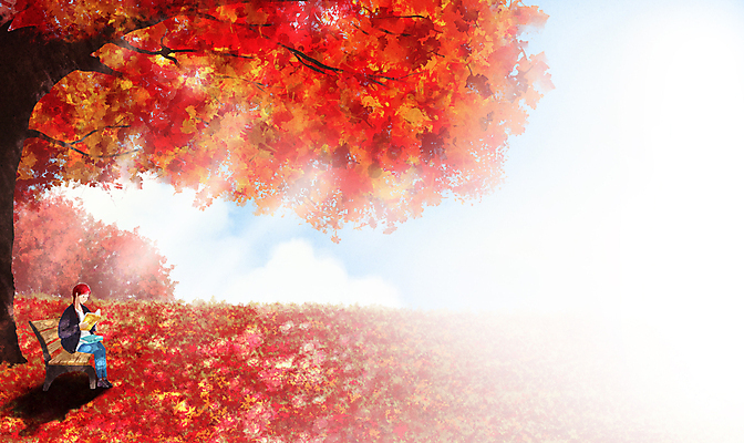 전신 PSD 나무 구름 여자 단풍 벤치 일러스트 휴식 한명 들기 앉기 성인 책 독서 가을풍경 가을 성인여자한명만 국내일러스트 자연요소 식물 1 계절 컨셉 잎 의자 모션 사람 풍경 여자한명만 성인여자만 파일형식 가을_계절