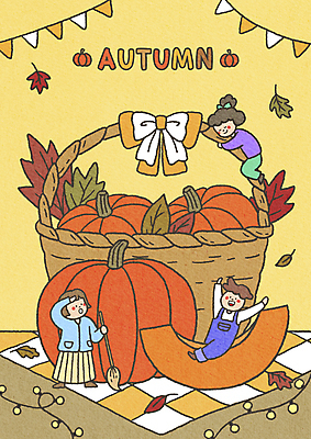 전신 PSD 여자 남자 리본 어린이 단풍 일러스트 안기 호박 매달리기 서기 들기 앉기 소녀 소년 세명 노란색 바구니 만세 가을 빗자루 청소 돗자리 가랜드 알전구 어린이만 국내일러스트 계절 컬러 잎 채소 전구 모션 사람 청소도구 파티용품 파일형식