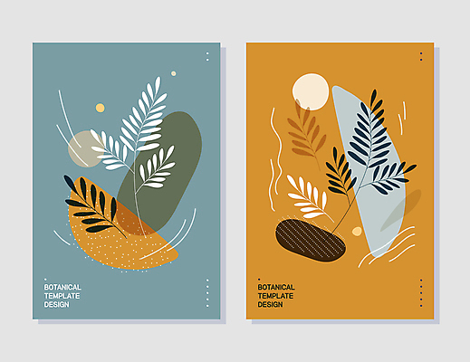 백그라운드 잎 일러스트 사람없음 파란색 갈색 심플 보테니컬아트 미니멀 국내일러스트 AI파일 식물 컬러 파일형식 벡터