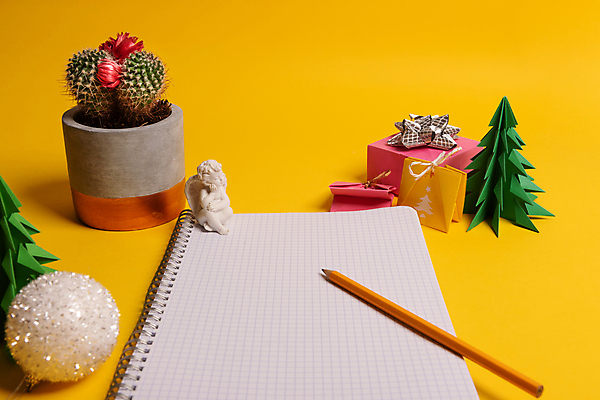 포토 JPG 해외이미지 화분 크리스마스 크리스마스용품 천사 선인장 실내 사람없음 선물상자 쇼핑백 연필 스프링노트 나무모형 노란배경 선인장화분 천사상 오너먼트 크리스마스배경 해외포토 식물 기념일 백그라운드 크리스마스장식 가방 학용품 선물 내부 상자 필기구 조각상 노란색 모형 공책 용품 파일형식 이미지허브