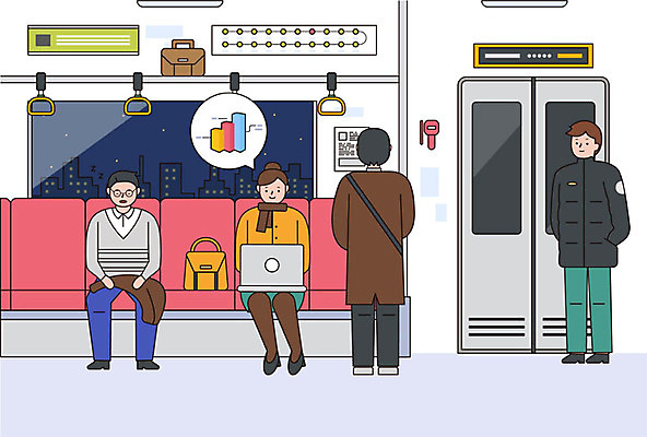 여자 남자 겨울 의자 가방 일러스트 비즈니스 그래프 사람 여러명 성인 노트북 컬러풀 퇴근 노선도 성인만 국내일러스트 AI파일 잡화 계절 컬러 가구 다수 전자제품 출퇴근 파일형식 벡터