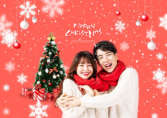 PSD 편집이미지 커플 여자 남자 크리스마스 겨울 안기 선물 웃음 사람 상반신 20대 성인 두명 옆모습 빨간색 크리스마스트리 한국인 눈 즐거움 흥미 성인만 이미지편집 자연요소 계절 기념일 감정 뷰포인트 컬러 컨셉 관계 모션 날씨 표정 동양인 청년 파일형식