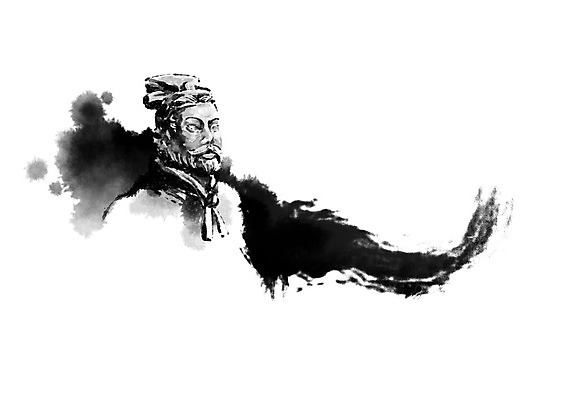 PSD 일러스트 캘리그라피 붓터치 수묵화 사람없음 동상 중국 문화재 무덤 동양화 번짐 중국전통 병마용갱 국내일러스트 전통 아시아 미술 조형물 기념물 파일형식 효과