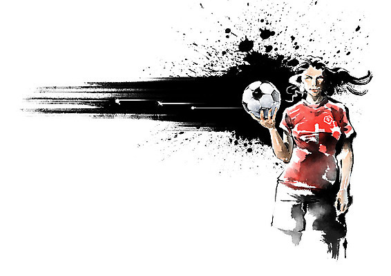 PSD 여자 일러스트 캘리그라피 축구공 붓터치 축구선수 한명 성인 축구 번짐 성인여자한명만 국내일러스트 1 공 축구용품 운동선수 사람 구기 여자한명만 성인여자만 파일형식 효과