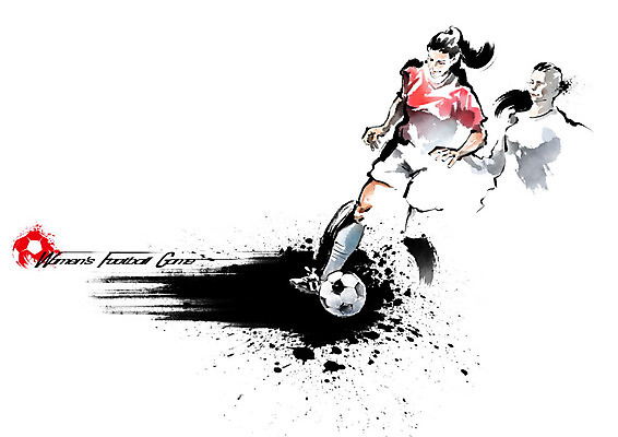 PSD 여자 일러스트 캘리그라피 축구공 붓터치 축구선수 성인 두명 축구 번짐 드리블 성인여자만 국내일러스트 공 축구용품 운동선수 사람 구기 여자만 성인만 파일형식 효과