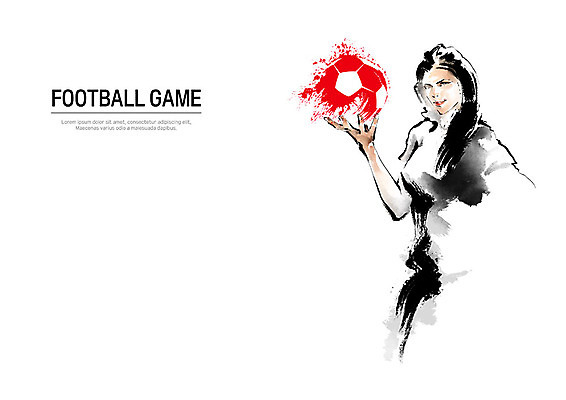 PSD 여자 일러스트 캘리그라피 축구공 붓터치 축구선수 한명 들기 성인 축구 번짐 성인여자한명만 국내일러스트 1 공 축구용품 모션 운동선수 사람 구기 여자한명만 성인여자만 파일형식 효과