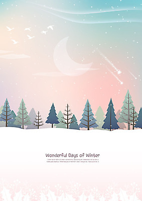 나무 백그라운드 설경 겨울 일러스트 조류 사람없음 컬러풀 설원 고요 달 눈 유성 그라데이션 겨울풍경 겨울배경 국내일러스트 AI파일 자연요소 식물 동물 계절 컬러 날씨 눈_날씨 풍경 파일형식 벡터