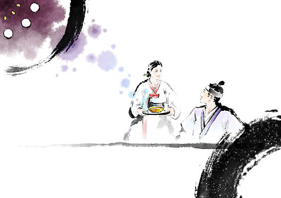 PSD 그릇 부부 커플 계절 여자 남자 겨울 일러스트 캘리그라피 들기 두명 터치 대접 한복 절기 동양화 번짐 상투 동지 동지팥죽 팥죽 국내일러스트 한국전통 식기 관계 모션 미술 사람 전통의상 죽 파일형식 효과