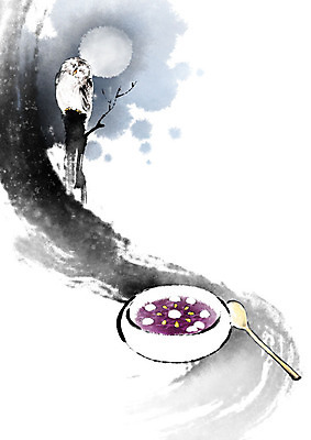 PSD 나무 그릇 계절 겨울 일러스트 캘리그라피 하늘 사람없음 숟가락 달 절기 동양화 번짐 부엉이 동지 동지팥죽 밤길 팥죽 국내일러스트 자연요소 식물 식기 길 조류 수저 미술 죽 파일형식 효과