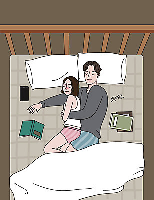 라이프스타일 부부 커플 여자 남자 행복 결혼 일러스트 신혼부부 사랑 사람 성인 두명 일상 생활 눕기 침대 잠 수면 팔베개 취침시간 부부라이프 성인만 딩크족 국내일러스트 AI파일 감정 가구 관계 모션 이벤트 라이프 물 신혼 파일형식 벡터