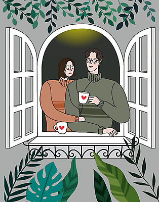 라이프스타일 부부 커플 여자 남자 행복 커피 결혼 일러스트 창문 신혼부부 티타임 사랑 사람 성인 두명 일상 생활 창가 부부라이프 성인만 딩크족 국내일러스트 AI파일 감정 음료 관계 휴식 이벤트 라이프 신혼 파일형식 벡터