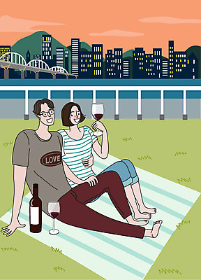 라이프스타일 부부 커플 여자 남자 행복 결혼 일러스트 신혼부부 사랑 사람 성인 두명 일상 생활 와인 산책 강가 한강 부부라이프 성인만 딩크족 국내일러스트 AI파일 감정 관계 휴식 주류 서울 이벤트 라이프 강 신혼 랜드마크 파일형식 벡터