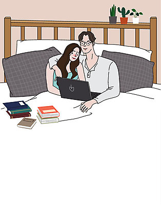 라이프스타일 부부 커플 여자 남자 행복 결혼 일러스트 신혼부부 사랑 사람 성인 두명 일상 생활 노트북 침실 침대 영화 영화감상 부부라이프 성인만 어깨에손 딩크족 국내일러스트 AI파일 감정 가구 관계 모션 문화예술 이벤트 라이프 전자제품 감상 신혼 파일형식 벡터