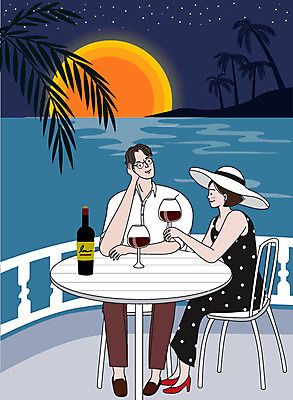 라이프스타일 부부 커플 여자 남자 행복 여행 결혼 일러스트 신혼부부 사랑 사람 풍경 성인 두명 생활 관광지 와인 일몰 부부라이프 성인만 딩크족 국내일러스트 AI파일 감정 관계 주류 이벤트 노을 신혼 파일형식 벡터