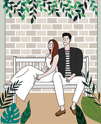 라이프스타일 부부 커플 여자 남자 행복 결혼 일러스트 신혼부부 사랑 사람 성인 두명 일상 생활 부부라이프 성인만 웨딩촬영 딩크족 국내일러스트 AI파일 감정 관계 이벤트 라이프 신혼 기념사진 파일형식 벡터