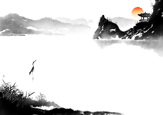 PSD 일러스트 캘리그라피 조류 붓터치 근하신년 새해 산 한옥 갈대 물그림자 수묵화 풍경 사람없음 강 도장 태양 일출 강가 동양화 정자 번짐 낙관 국내일러스트 자연요소 식물 동물 한국전통 건축물 고건축 그림자 미술 노을 파일형식 효과
