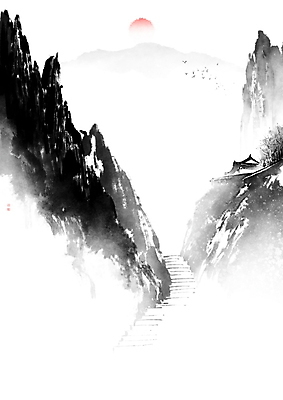 PSD 나무 일러스트 캘리그라피 조류 붓터치 근하신년 새해 산 한옥 기와 수묵화 풍경 사람없음 담장 도장 태양 계단 일출 계곡 동양화 번짐 낙관 국내일러스트 자연요소 식물 동물 한국전통 고건축 미술 노을 파일형식 효과