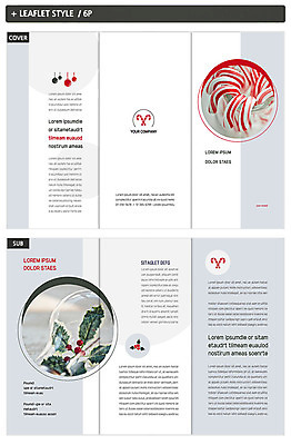 템플릿 표지디자인 표지 ZIP 내지 리플렛 크리스마스장식 크리스마스 겨울 3단접지 팜플렛 사람없음 회색 지팡이사탕 인디자인 INDD 이미지템플릿 계절 기념일 컬러 사탕 파일형식