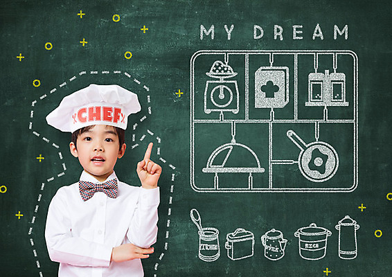 PSD 편집이미지 어린이교육 교육 남자 어린이 식재료 재료 주방용품 한명 소년 상반신 앞모습 요리사 칠판 꿈 한국인 장래희망 소년한명만 이미지편집 직업 1 뷰포인트 생활용품 사람 동양인 남자한명만 소년만 파일형식