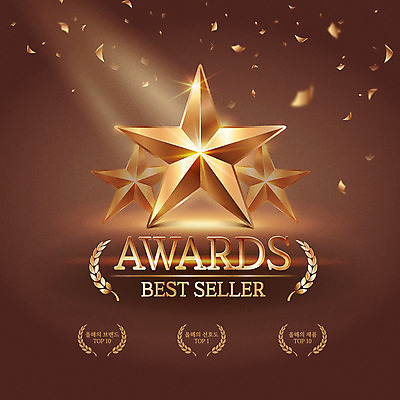 영어 별 일러스트 타이포그라피 사람없음 세트 갈색 우승 최고 메달 스포트라이트 순위 베스트셀러 시상 시상식 국내일러스트 AI파일 자연요소 문자 컬러 상_상패 파일형식 벡터