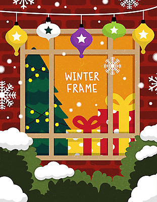 겨울 일러스트 전구 창문 사각프레임 프레임 풍경 사람없음 선물상자 컬러풀 크리스마스트리 등불 눈 눈송이 프레임일러스트 겨울풍경 국내일러스트 AI파일 자연요소 계절 컬러 크리스마스 날씨 조명 눈_날씨 선물 상자 사각형 파일형식 벡터