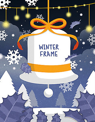 리본 겨울 일러스트 프레임 풍경 사람없음 컬러풀 종 등불 눈송이 프레임일러스트 겨울풍경 국내일러스트 AI파일 계절 컬러 조명 눈_날씨 파일형식 벡터