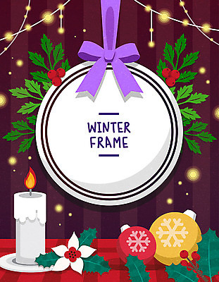 열매 리본 잎 겨울 일러스트 초 프레임 사람없음 컬러풀 장식볼 오브젝트 원형프레임 프레임일러스트 오너먼트 국내일러스트 AI파일 식물 계절 컬러 크리스마스장식 장식 원형 파일형식 벡터